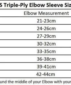 Cerberus Triple Ply Elbow Sleeve 7 Cerberus Triple Ply Elbow Sleeve -Goalrilla Shop cerberus triple ply elbow sleeve sizing guide