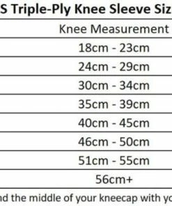 Cerberus Triple Ply Knee Sleeve -Goalrilla Shop cerberus triple ply knee sleeve sizing guide