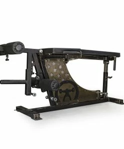 Elitefts™ Signature Leg Ext/Curl - Plate Loaded With Adjustable Main Pad & Logo Panel -Goalrilla Shop custombuilt legcurl 2 low 1