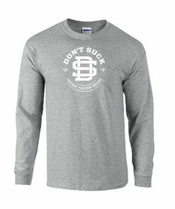 Elitefts Don't Suck Long Sleeve T-Shirt -Goalrilla Shop dont suck ls grey 6