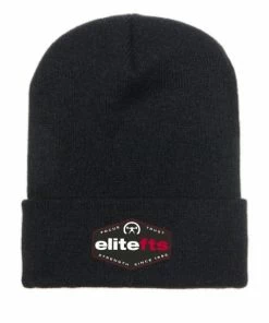 Elitefts™ Patch Cuffed Knit Beanie Black