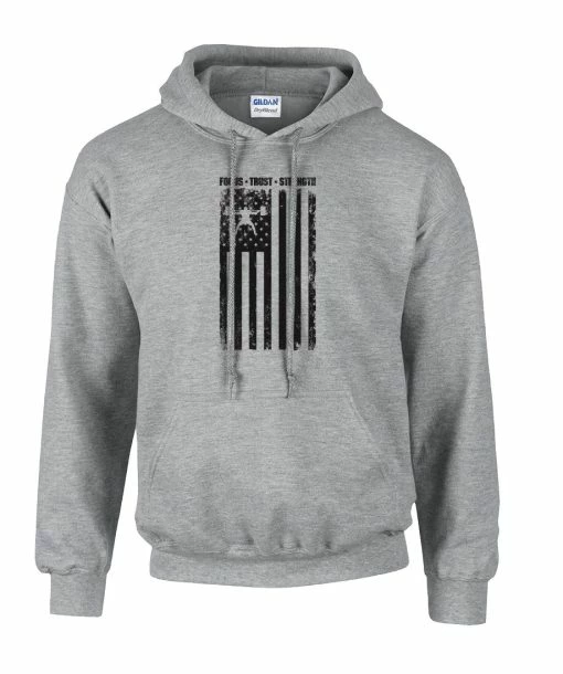 Elitefts™ Focus Trust Strength Flag Black Hoodie