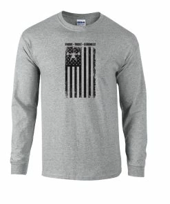 Elitefts™ Focus Trust Strength Flag Black Long Sleeve T-Shirt