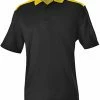 Alleson Adult Color Block GameDay Golf Polo -Goalrilla Shop gpl6 black20light20gold