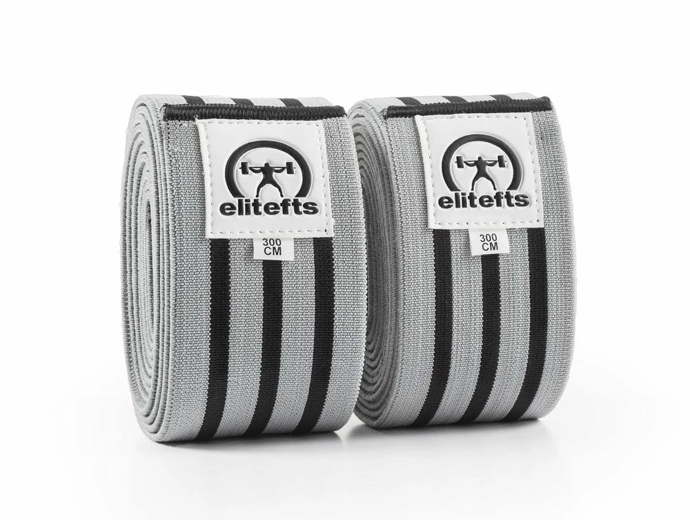 Elitefts Heavy Knee Wrap, Gray W/Blk Stripes 3.0M 3 Elitefts Heavy Knee Wrap, Gray W/Blk Stripes 3.0M