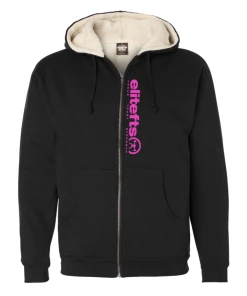 EliteFTS Tagline Pink Sherpa Lined Full Zip Hoodie