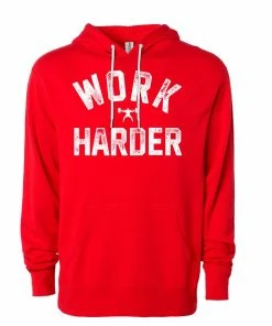 Elitefts™ Work Harder Lightweight Hoodie -Goalrilla Shop work harder ltwt red